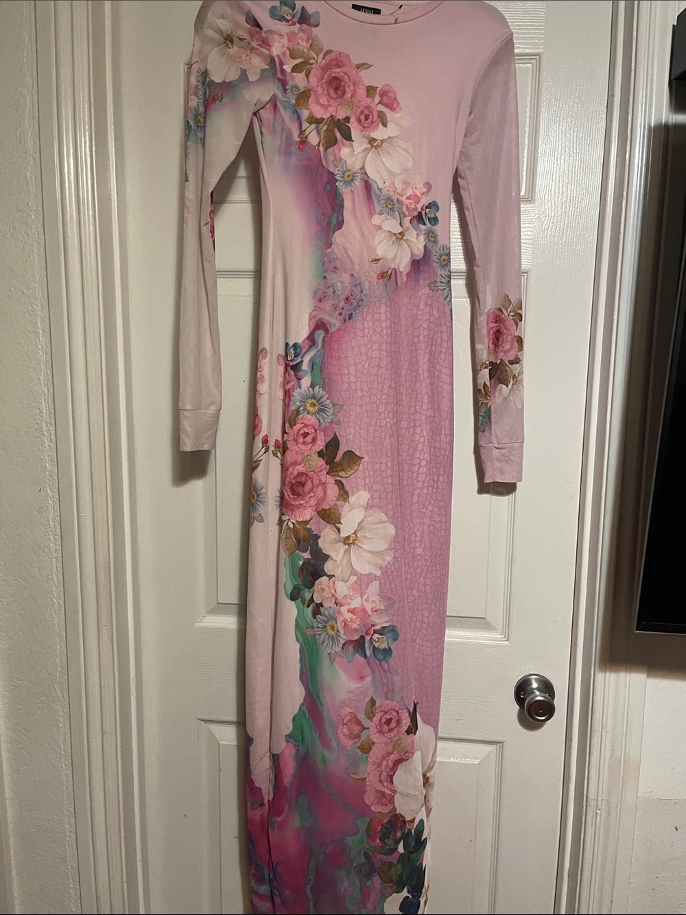 AFRM Pink Floral Long-Sleeve Maxi Dress